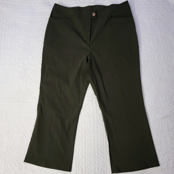 Unbranded Pants - Womens High Rise Dark Olive Green Stretch Dressy Pants
